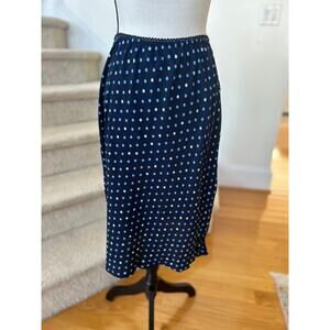 Vintage Y2K Navy Blue Tone on Tone Polka Dot Slip Skirt